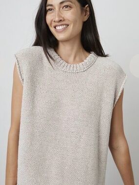 Velvet by Graham & Spencer Sleeveless Scoop-Neck Knit in Light Beige